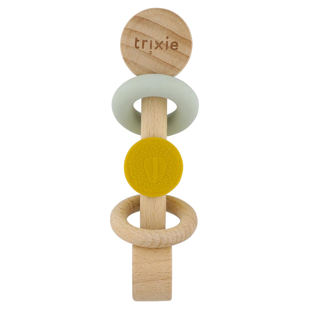 Wooden silicone rattle - Mr. Lion